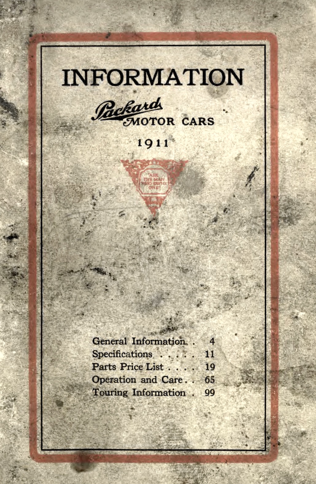 1911 Packard Owners Manual